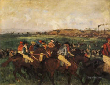  jinete Pintura - Señores jinetes antes de la salida 1862 Edgar Degas